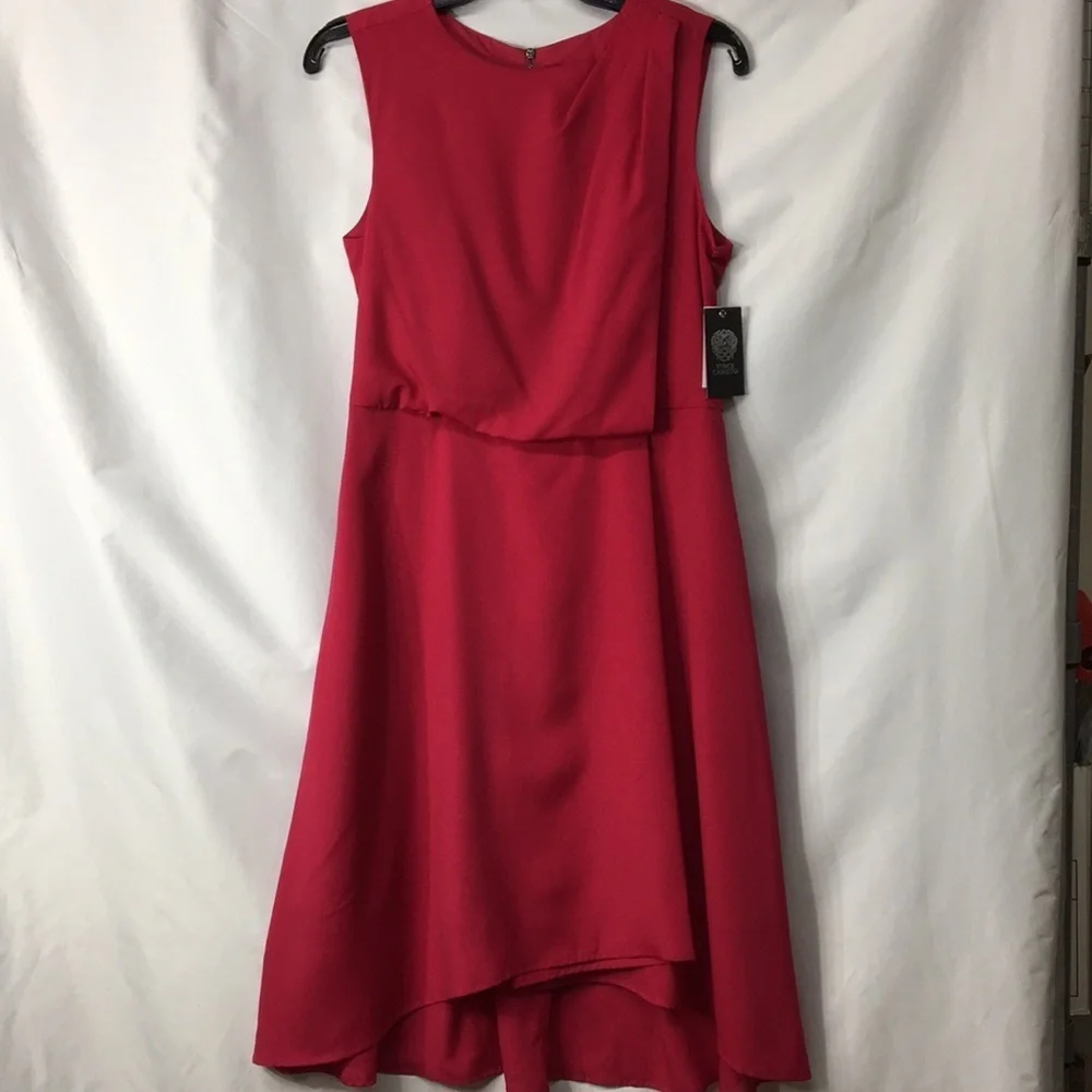 Vince Camuto Women’s Pink Cerise Drape Dress Size 8 NEW with Tags - Picture 1 of 8